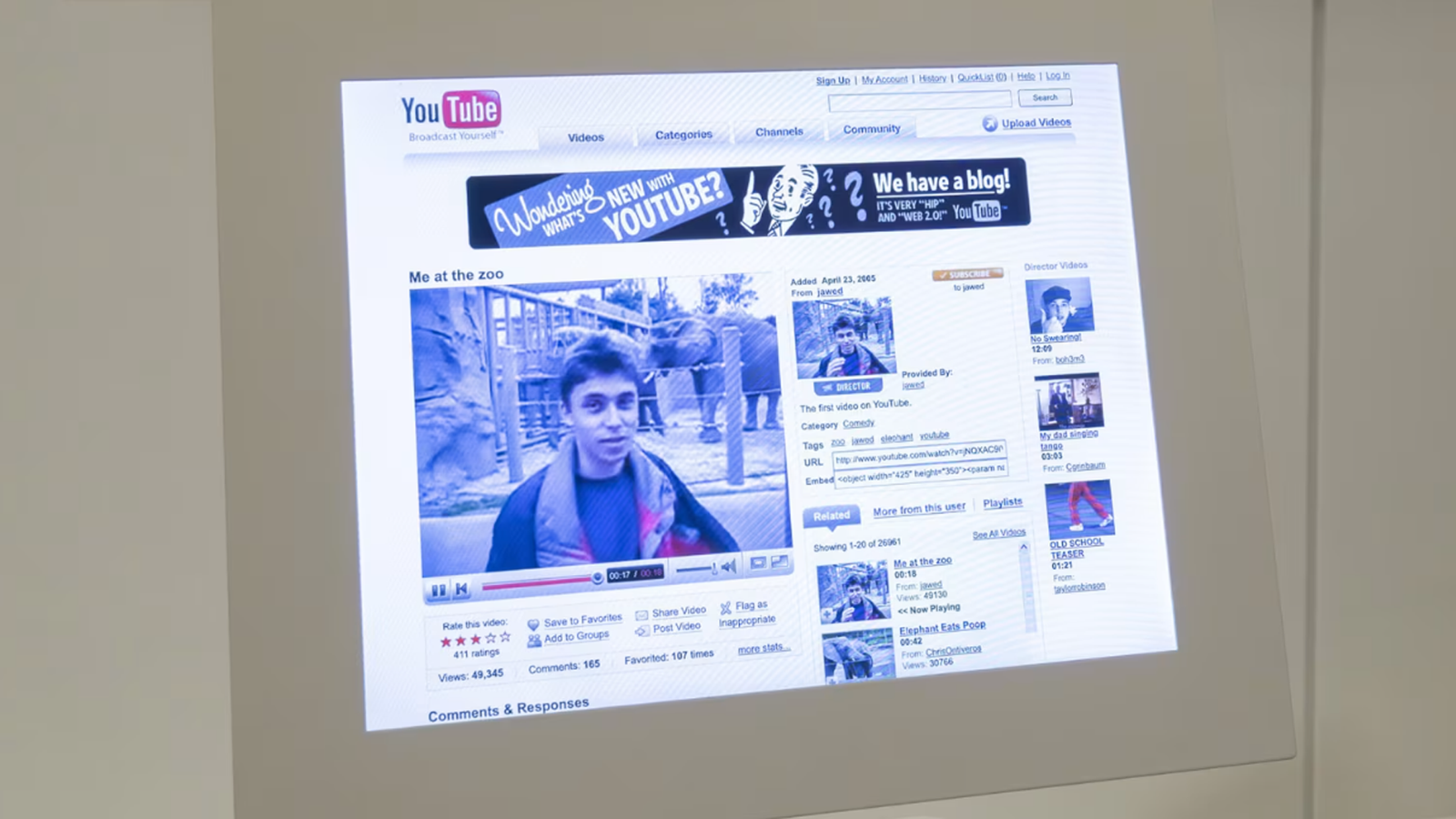 First YouTube Video Preserved at Victoria and Albert Museum